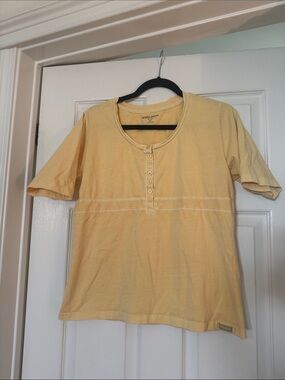 Woolrich Butter Yellow Short Sleeve Henley